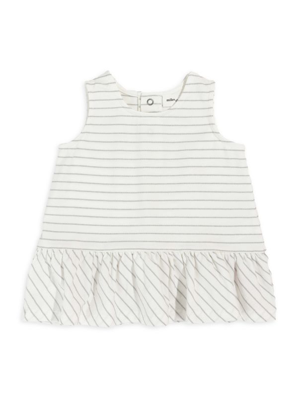 Miles the Label Baby Girl's Dobby Striped Top